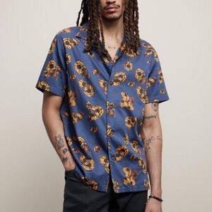 JOHN VARVATOS Danny Camp Shirt Floral Button Down M